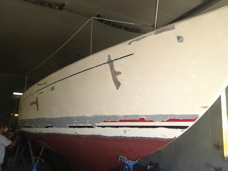 Restoring an Alberg 30 at Brewer Yacht Yard at Greenport