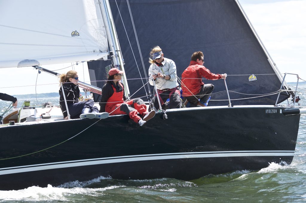 Annika did the Block Island Race on the Young American Sailing Academy’s J/105 Young American (Rye, NY). © Rick Bannerot