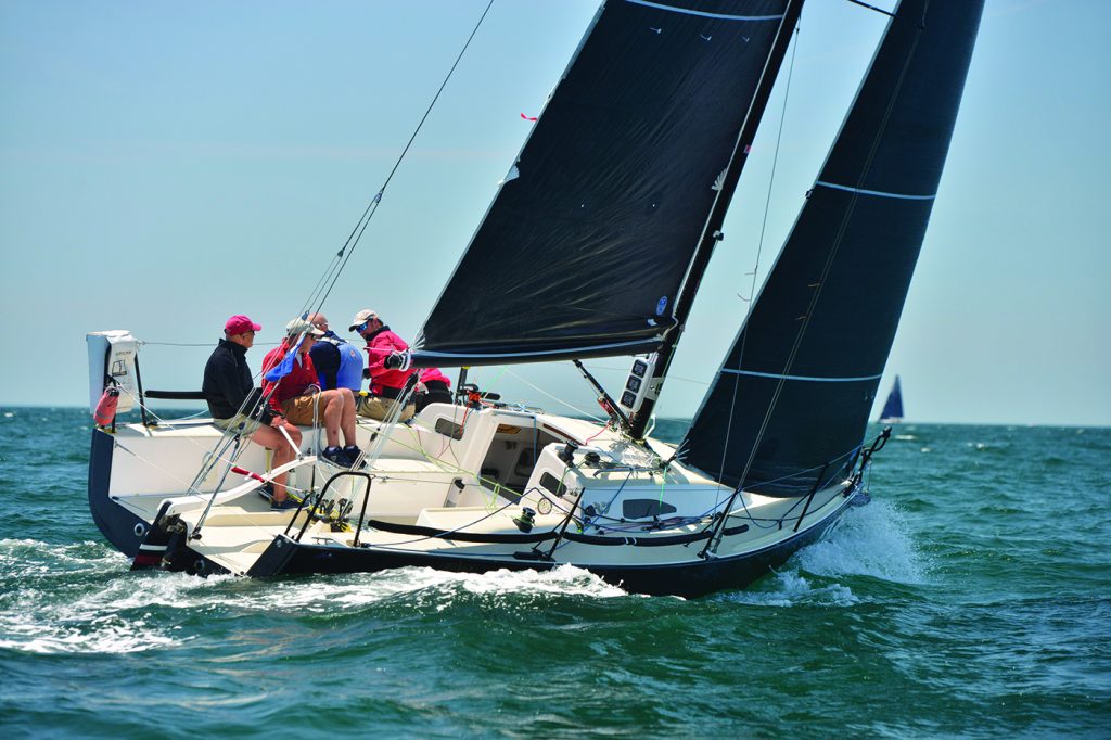 Mike Bruno’s Wings soared to victory in the 5-boat J/88 class. © Allen Clark/PhotoBoat.com