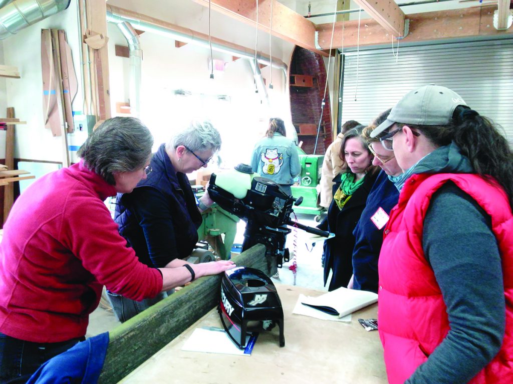 The Riverport Women’s Sailing Conference features a variety of workshops (including Outboard Engine Troubleshooting) for beginner, intermediate and advanced sailors. © Jody Sterling
