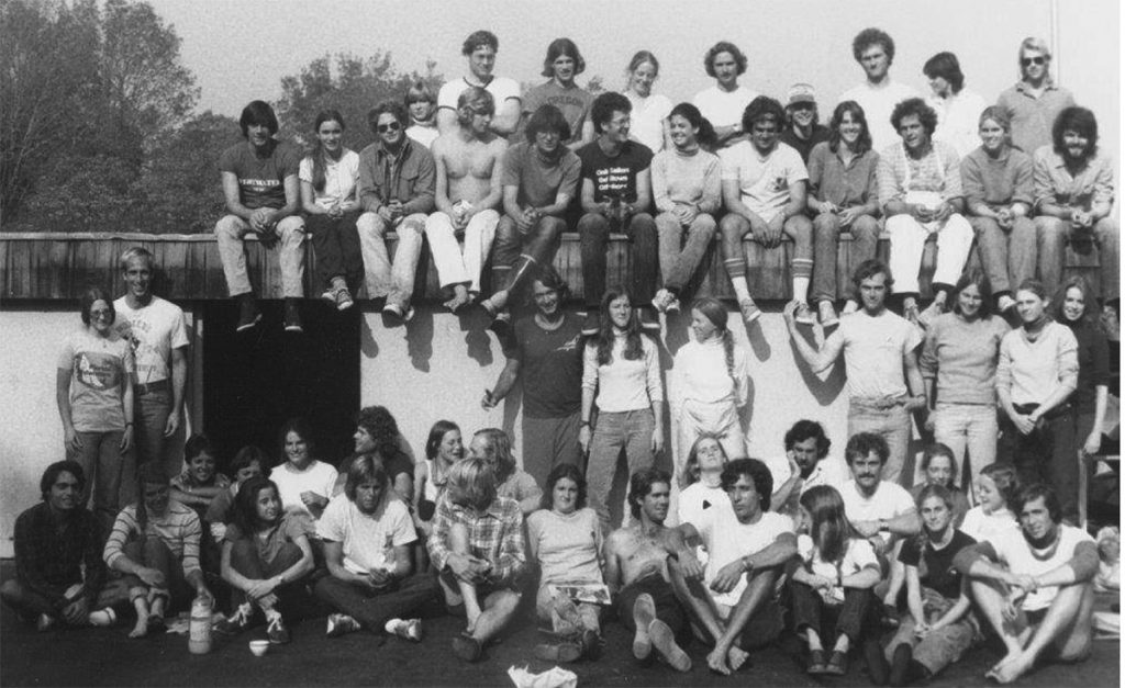 Three years in, Snow & Satisfaction was already becoming legendary. How many sailing luminaries can you spot in this photo from 1979?   Photo courtesy of YCYC