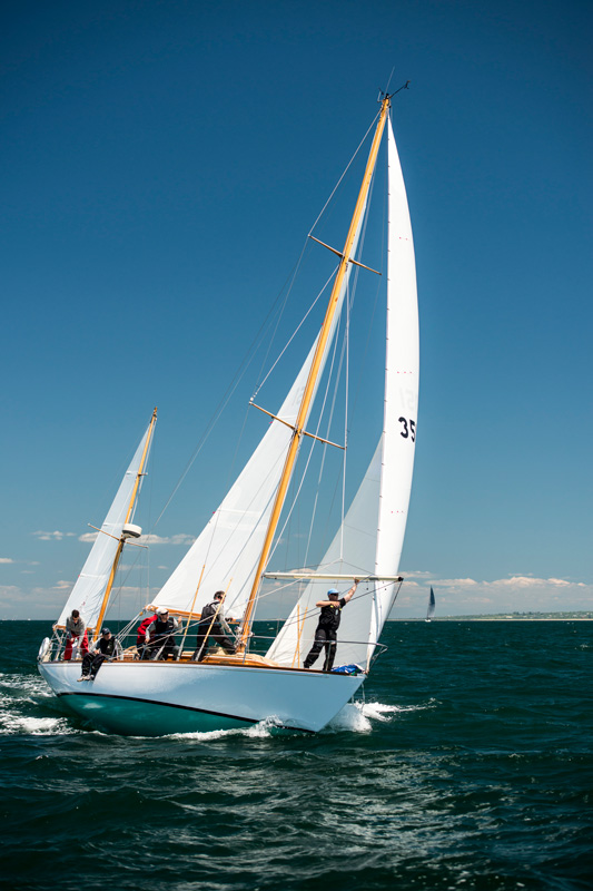 Fidelio shows off her lovely lines at Block Island Race Week. © Allen Clark/PhotoBoat.com